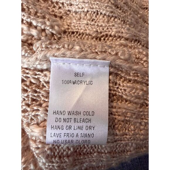 Easel Women' Size Medium Acrylic Pink Open Weave Cardigan Sweater Duster - Picture 5 of 6